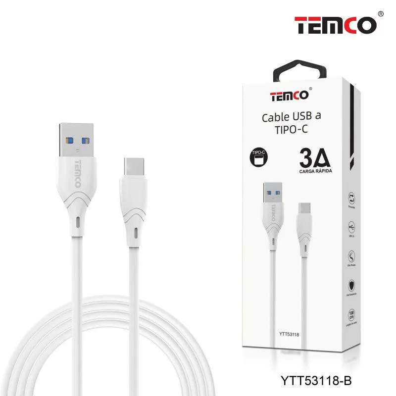 Cable USB a Tipo C 3A Temco